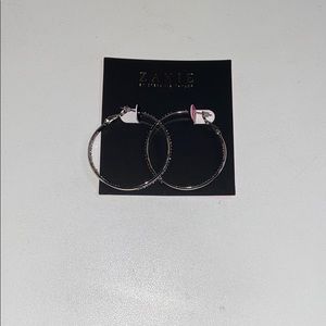 Rhinestones silver hoops